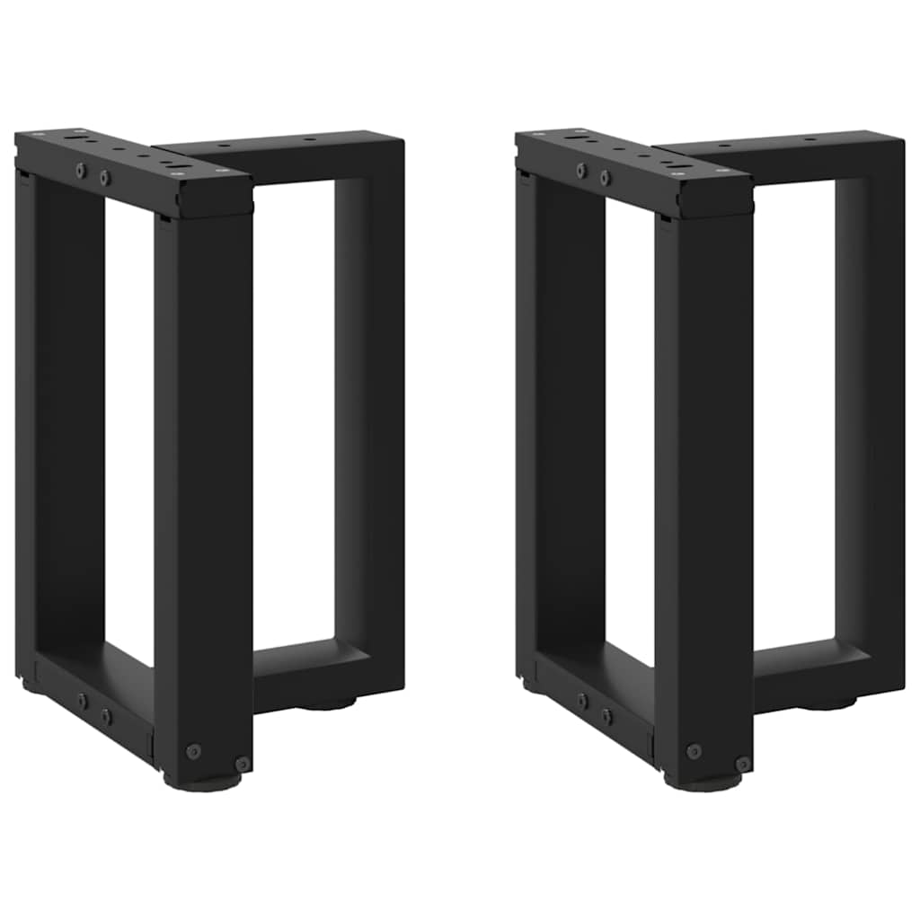 Pieds de table basse en T, 2 pièces, noir, 28 x 25 x (42-43) cm, acier - XIOS