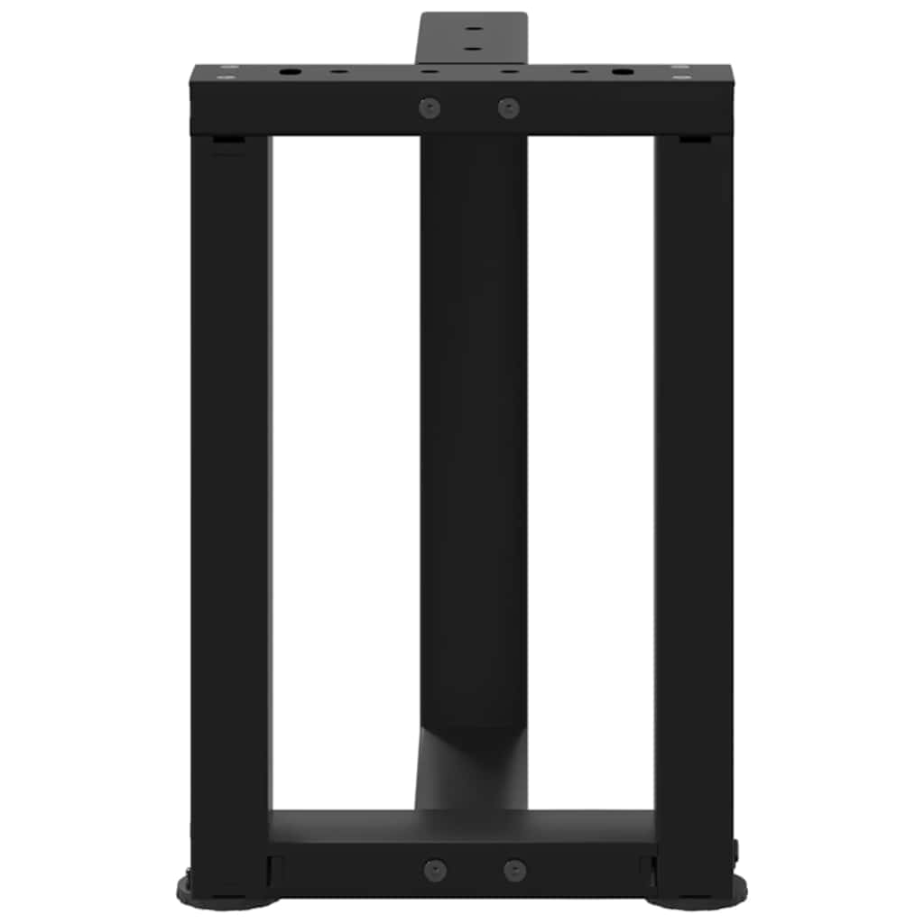 Pieds de table basse en T, 2 pièces, noir, 28 x 25 x (42-43) cm, acier - XIOS