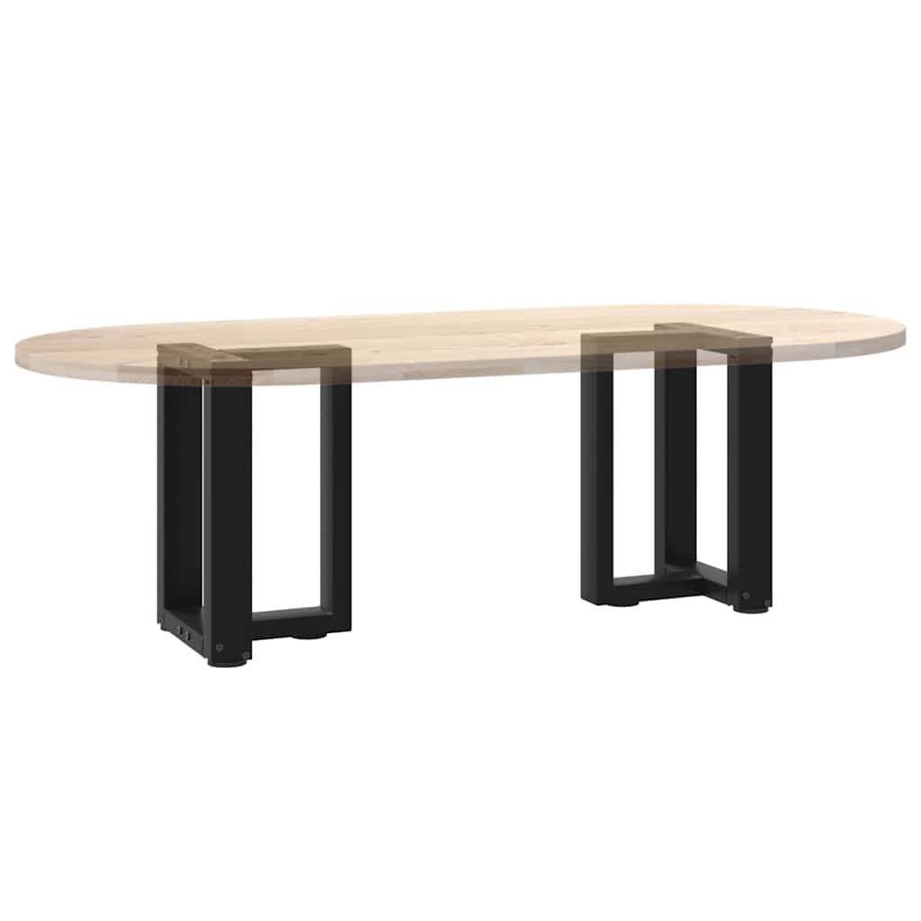Pieds de table basse en T, 2 pièces, noir, 28 x 25 x (42-43) cm, acier - XIOS