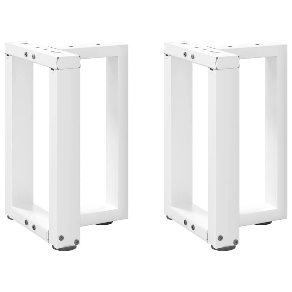 Pieds de table basse en T, 2 pièces, blanc, 28 x 25 x (42-43) cm, acier - XIOS