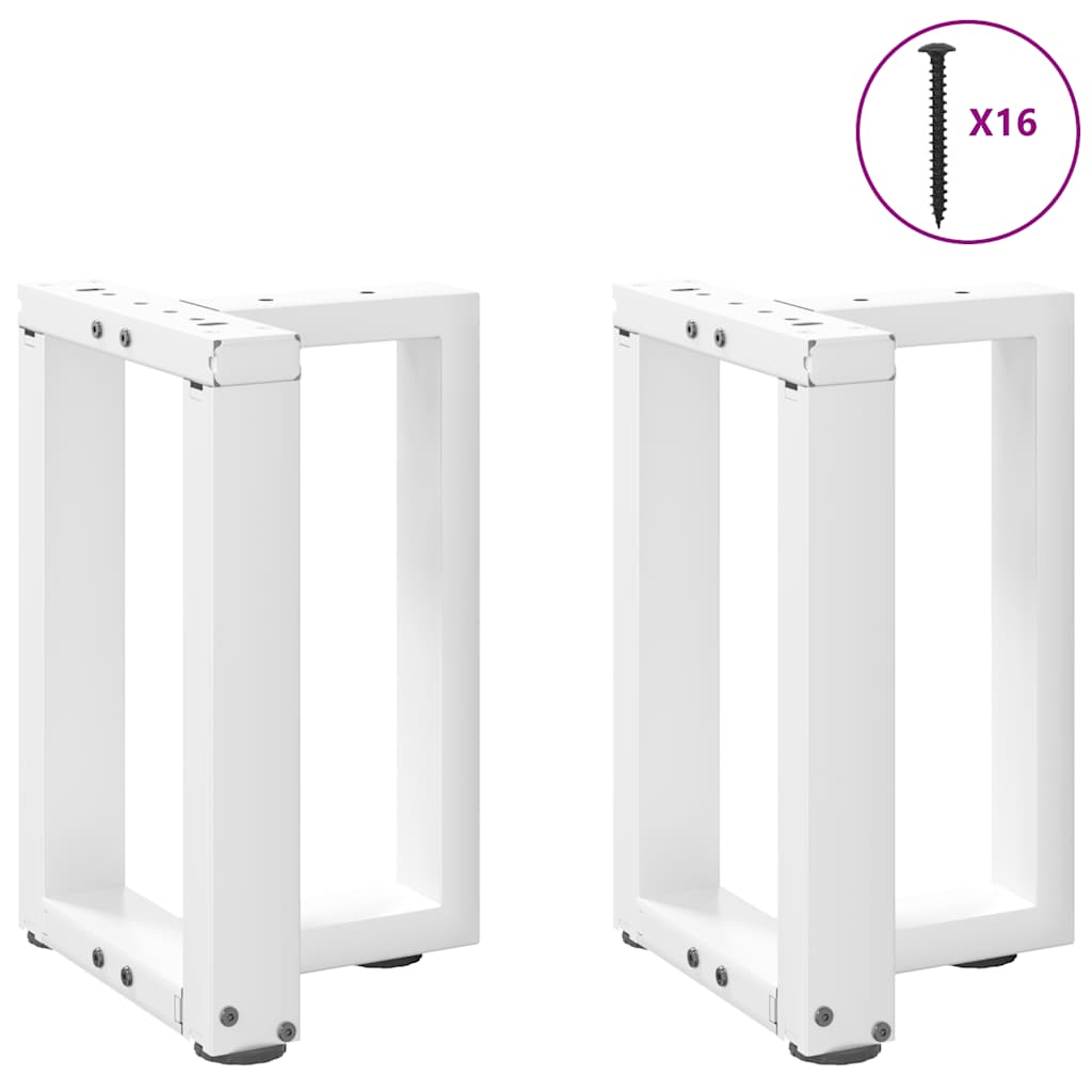 Pieds de table basse en T, 2 pièces, blanc, 28 x 25 x (42-43) cm, acier - XIOS