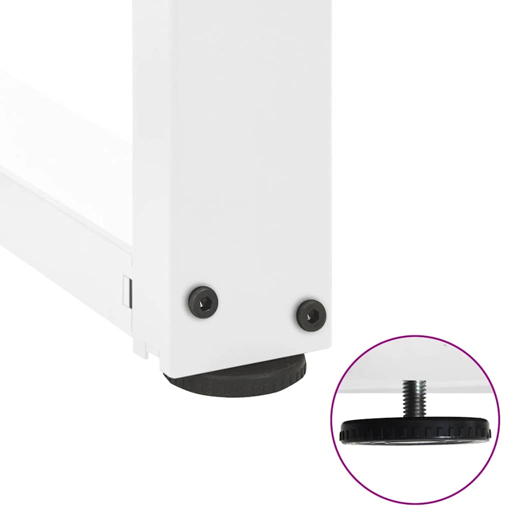 Pieds de table basse en T, 2 pièces, blanc, 28 x 25 x (42-43) cm, acier - XIOS
