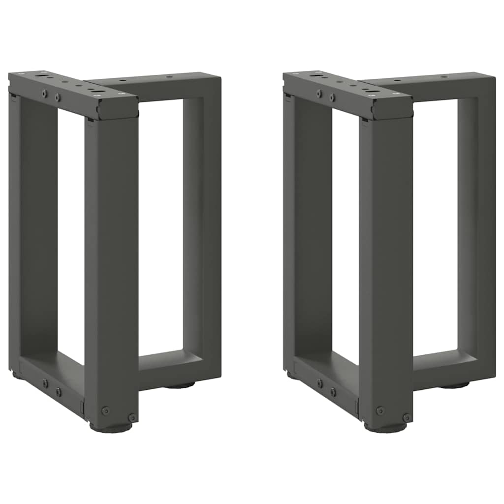Pieds de table basse en T, 2 pièces, anthracite, 28 x 25 x (42-43) cm, acier - XIOS