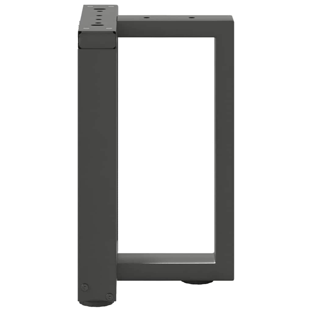 Pieds de table basse en T, 2 pièces, anthracite, 28 x 25 x (42-43) cm, acier - XIOS