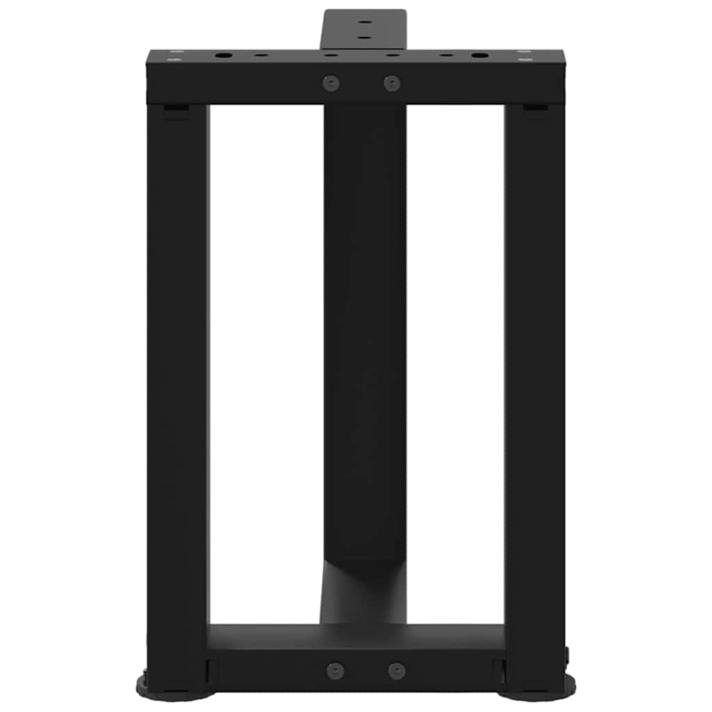 Pieds de table basse en T, 2 pièces, noir, 38 x 25 x (42-43) cm, acier - XIOS