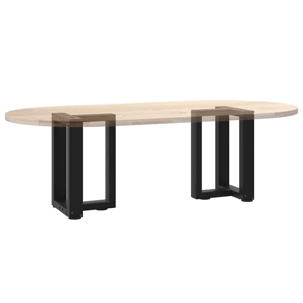 Pieds de table basse en T, 2 pièces, noir, 38 x 25 x (42-43) cm, acier - XIOS