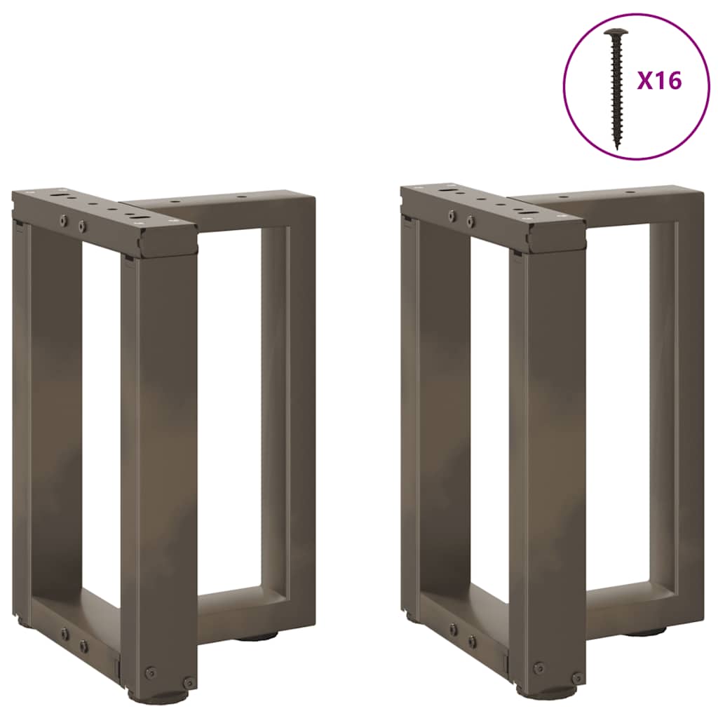 Pieds de table basse en T, 2 pièces, noir, 38 x 25 x (42-43) cm, acier - XIOS