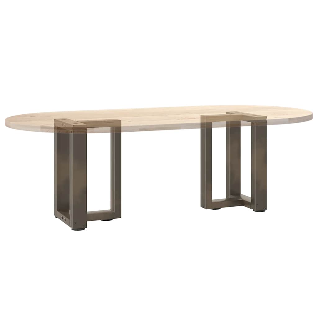 Pieds de table basse en T, 2 pièces, noir, 38 x 25 x (42-43) cm, acier - XIOS
