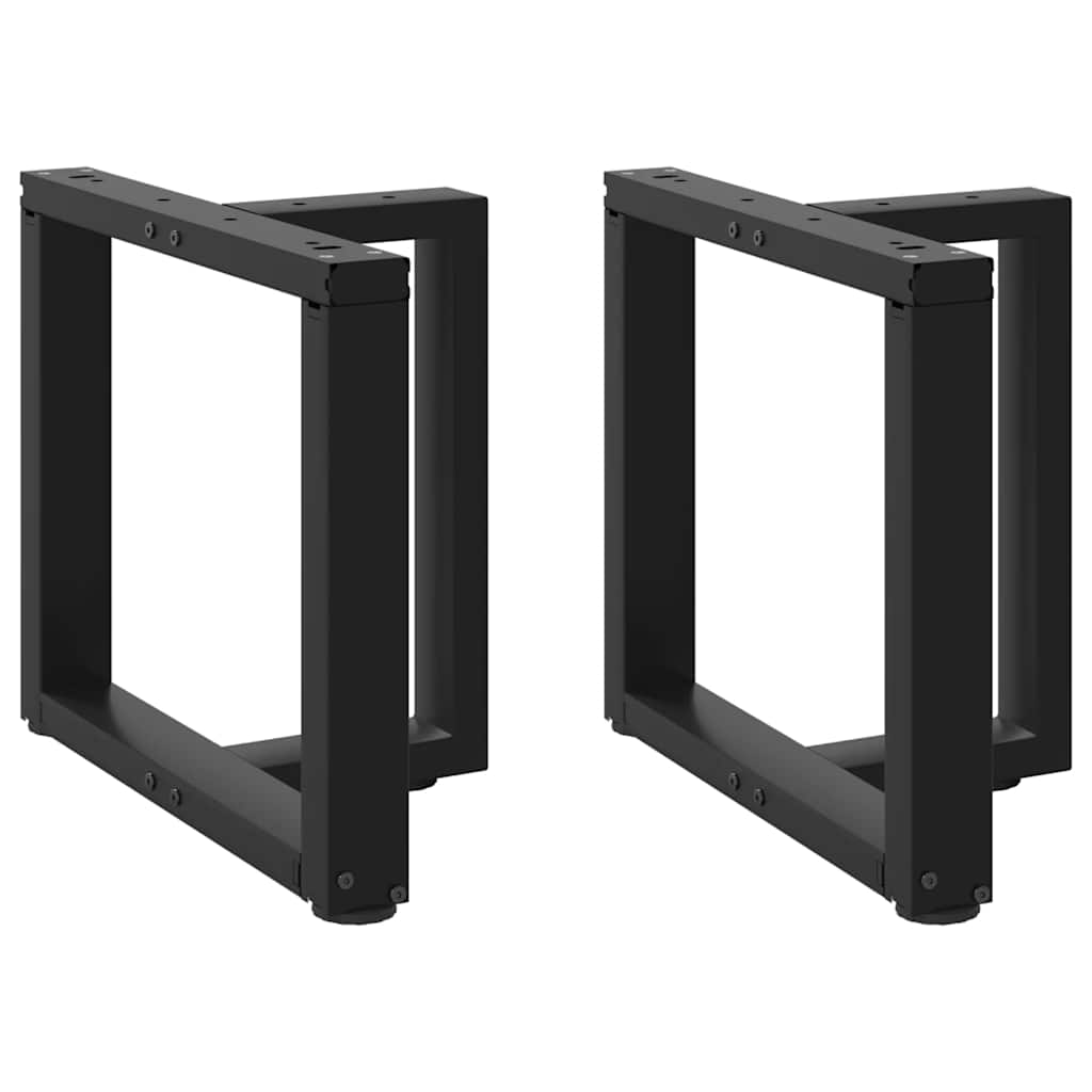 Pieds de table basse en T, 2 pièces, noir, 50 x 25 x (42-43) cm, acier - XIOS
