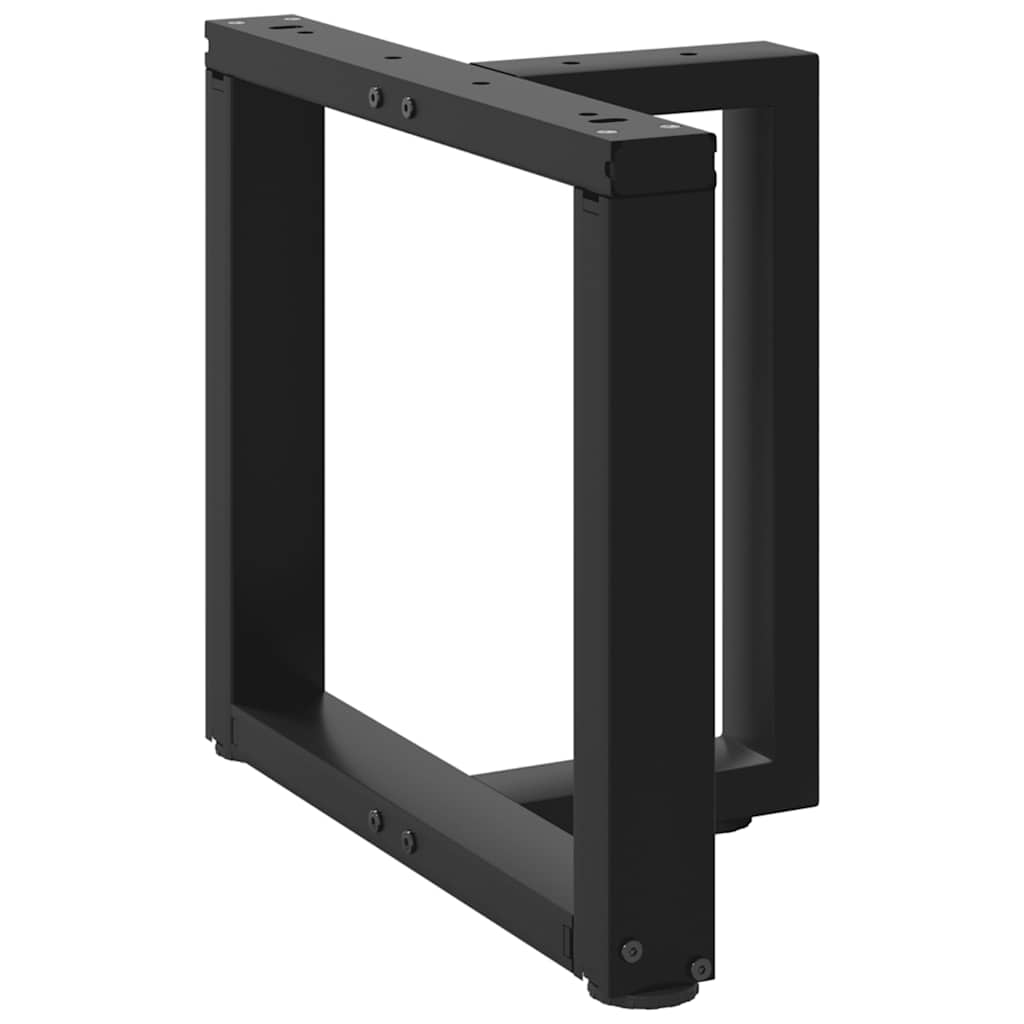 Pieds de table basse en T, 2 pièces, noir, 50 x 25 x (42-43) cm, acier - XIOS