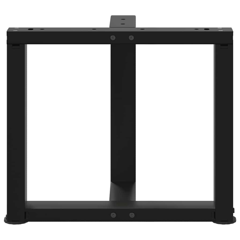 Pieds de table basse en T, 2 pièces, noir, 50 x 25 x (42-43) cm, acier - XIOS