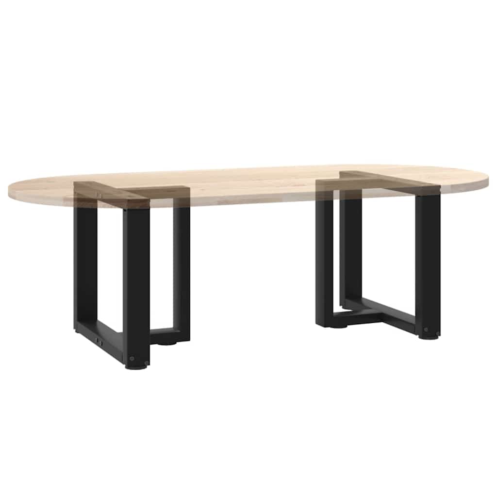 Pieds de table basse en T, 2 pièces, noir, 50 x 25 x (42-43) cm, acier - XIOS