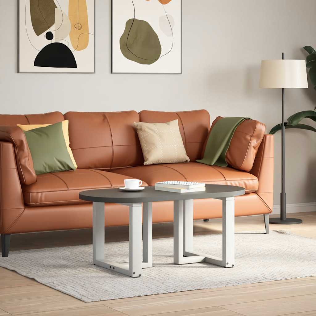 Pieds de table basse en T, 2 pièces, blanc, 50 x 25 x (42-43) cm, acier - XIOS