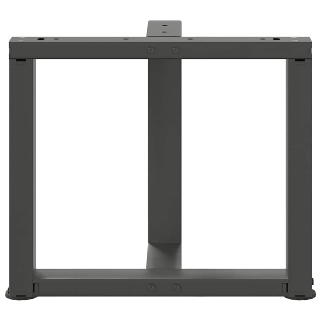 Pieds de table basse en T, 2 pièces, anthracite, 50 x 25 x (42-43) cm, acier - XIOS