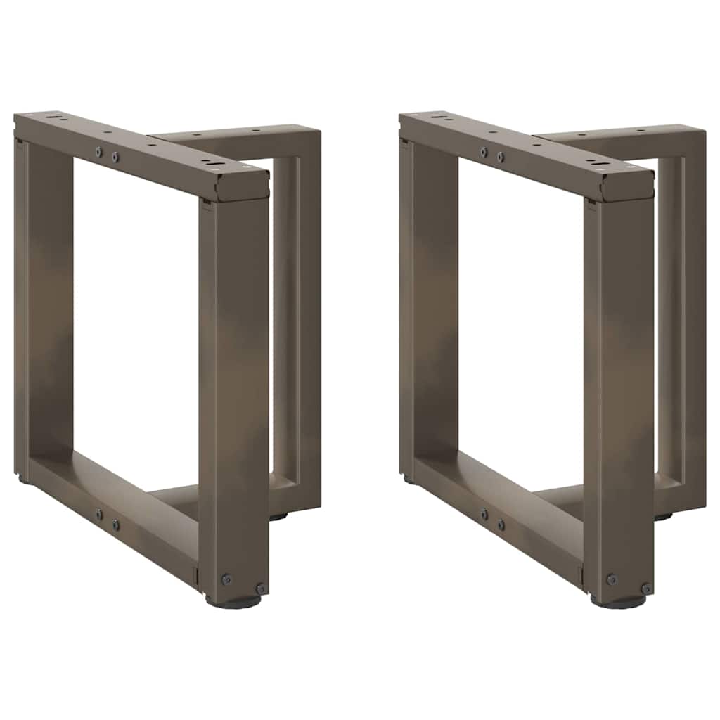 Pieds de table basse en T, 2 pièces, noir, 50 x 25 x (42-43) cm, acier - XIOS