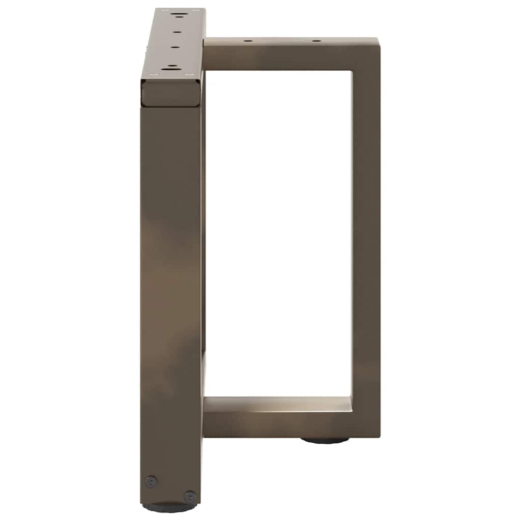 Pieds de table basse en T, 2 pièces, noir, 50 x 25 x (42-43) cm, acier - XIOS