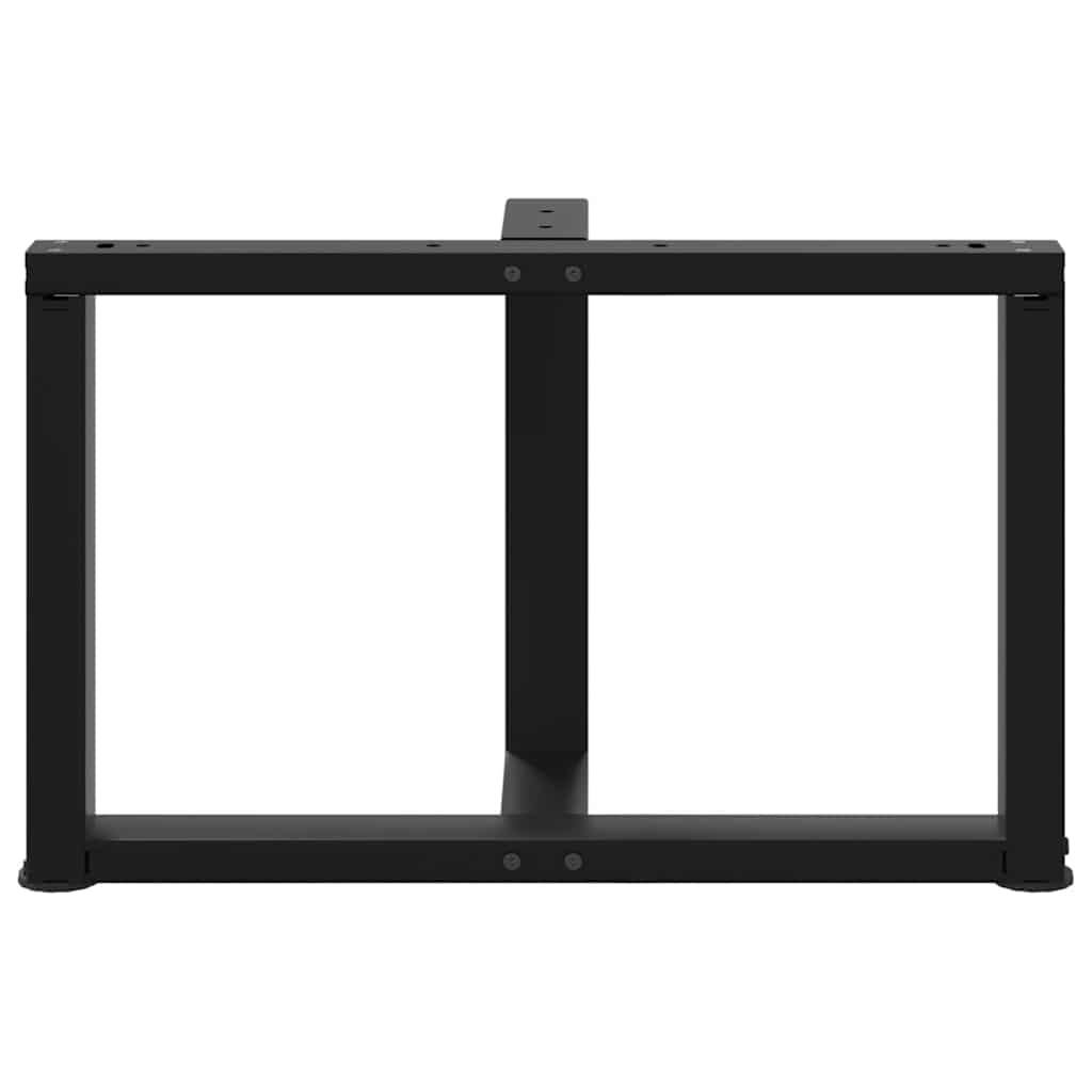 Pieds de table basse en T, 2 pièces, noir, 60 x 25 x (42-43) cm, acier - XIOS