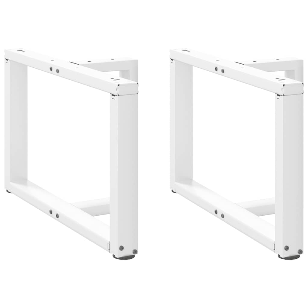 Pieds de table basse en T, 2 pièces, blanc, 60 x 25 x (42-43) cm, acier - XIOS