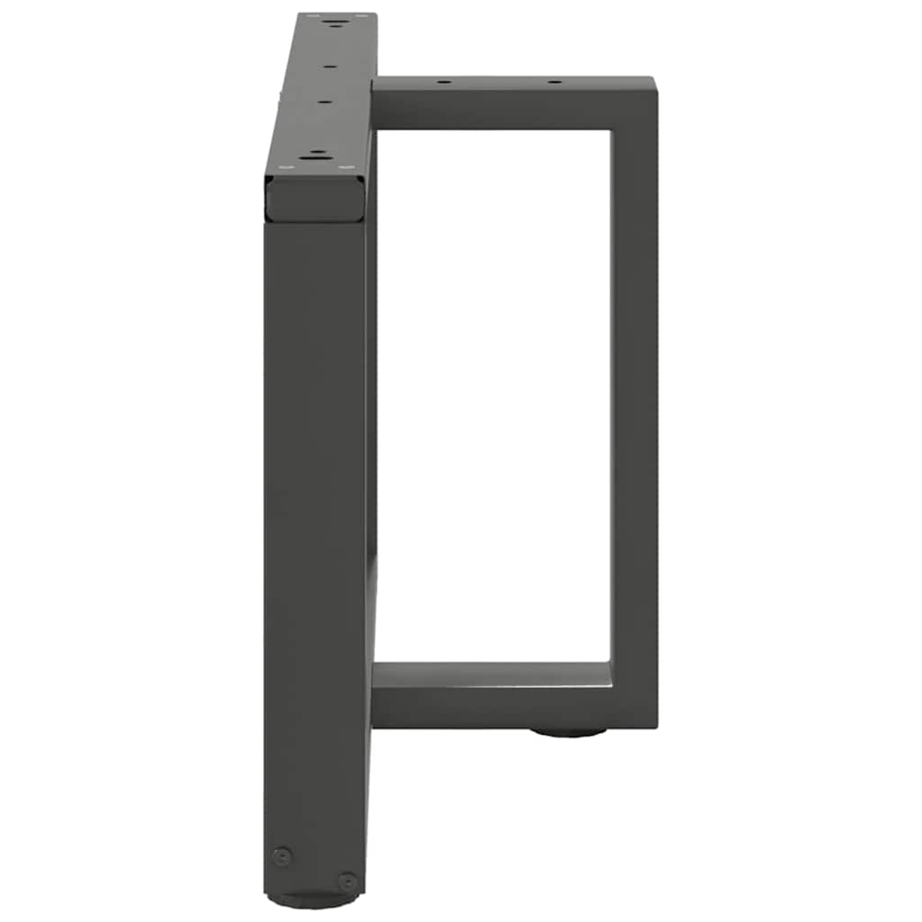 Pieds de table basse en T, 2 pièces, anthracite, 60 x 25 x (42-43) cm, acier - XIOS
