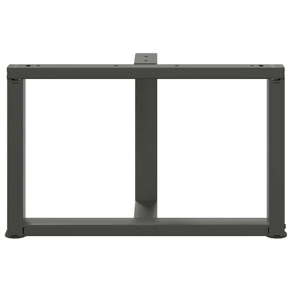 Pieds de table basse en T, 2 pièces, anthracite, 60 x 25 x (42-43) cm, acier - XIOS