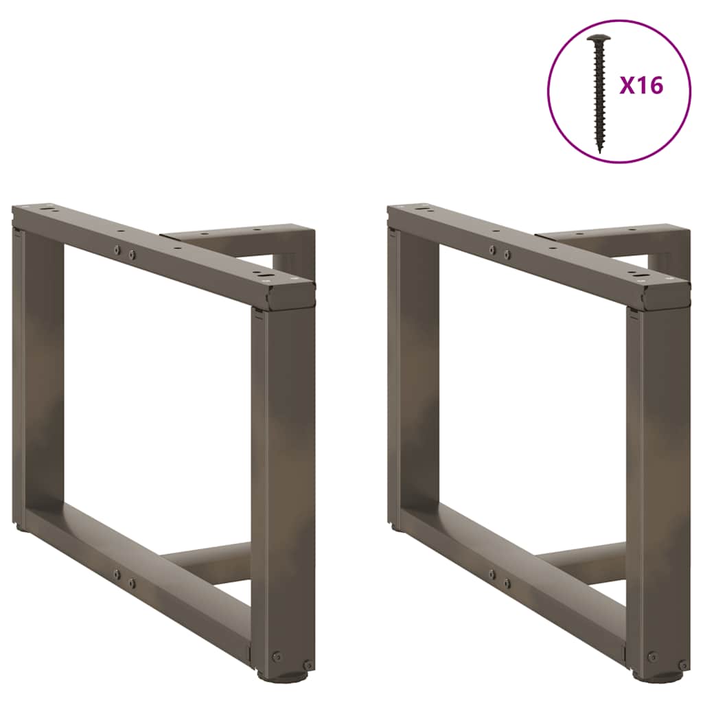 Pieds de table basse en T, 2 pièces, noir, 60 x 25 x (42-43) cm, acier - XIOS