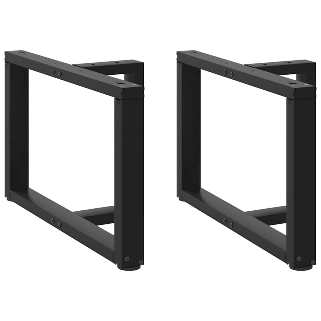 Pieds de table basse en T, 2 pièces, noir, 70 x 25 x (42-43) cm, acier - XIOS