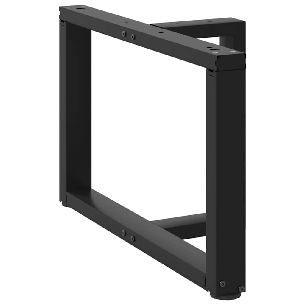 Pieds de table basse en T, 2 pièces, noir, 70 x 25 x (42-43) cm, acier - XIOS