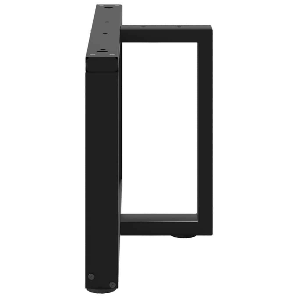 Pieds de table basse en T, 2 pièces, noir, 70 x 25 x (42-43) cm, acier - XIOS