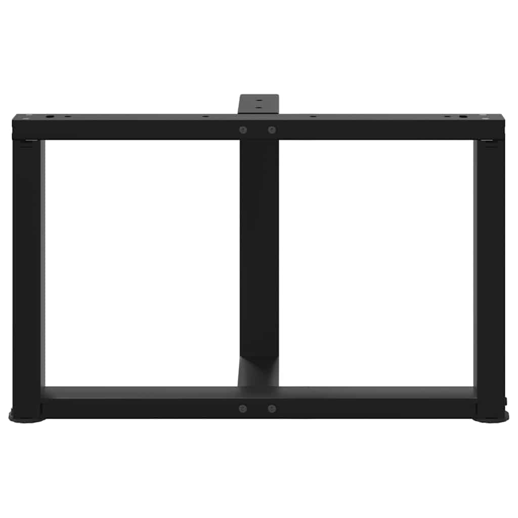 Pieds de table basse en T, 2 pièces, noir, 70 x 25 x (42-43) cm, acier - XIOS