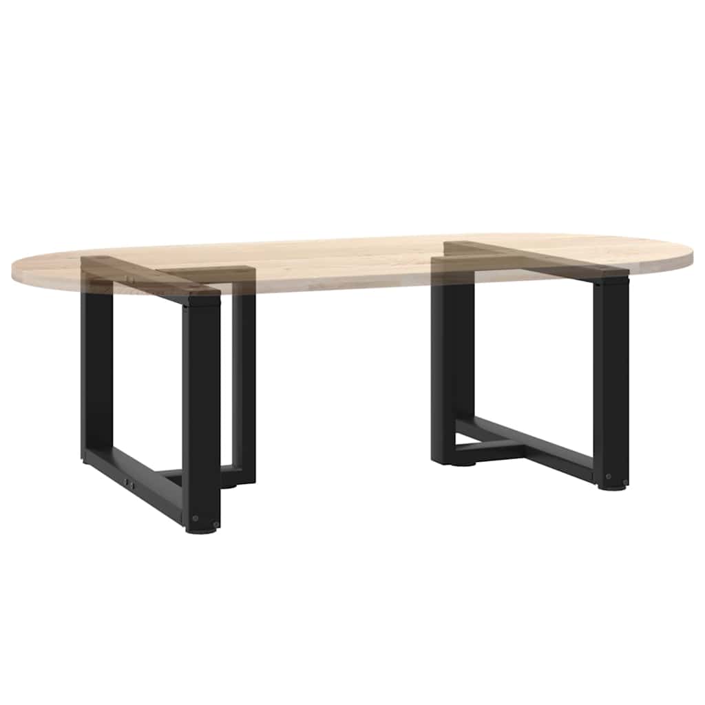 Pieds de table basse en T, 2 pièces, noir, 70 x 25 x (42-43) cm, acier - XIOS