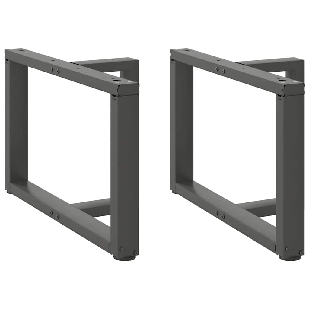 Pieds de table basse en T, 2 pièces, anthracite, 70 x 25 x (42-43) cm, acier - XIOS