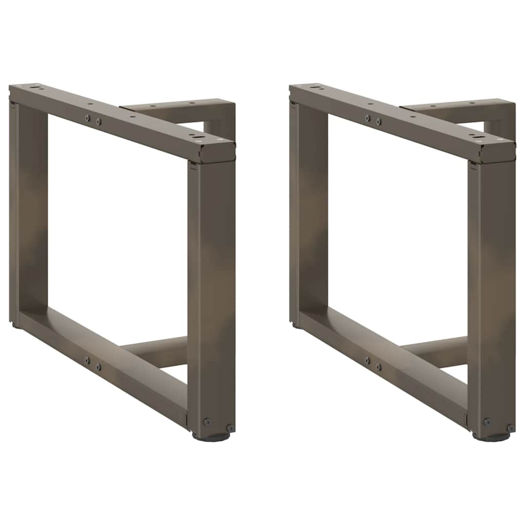 Pieds de table basse en T, 2 pièces, noir, 70 x 25 x (42-43) cm, acier - XIOS