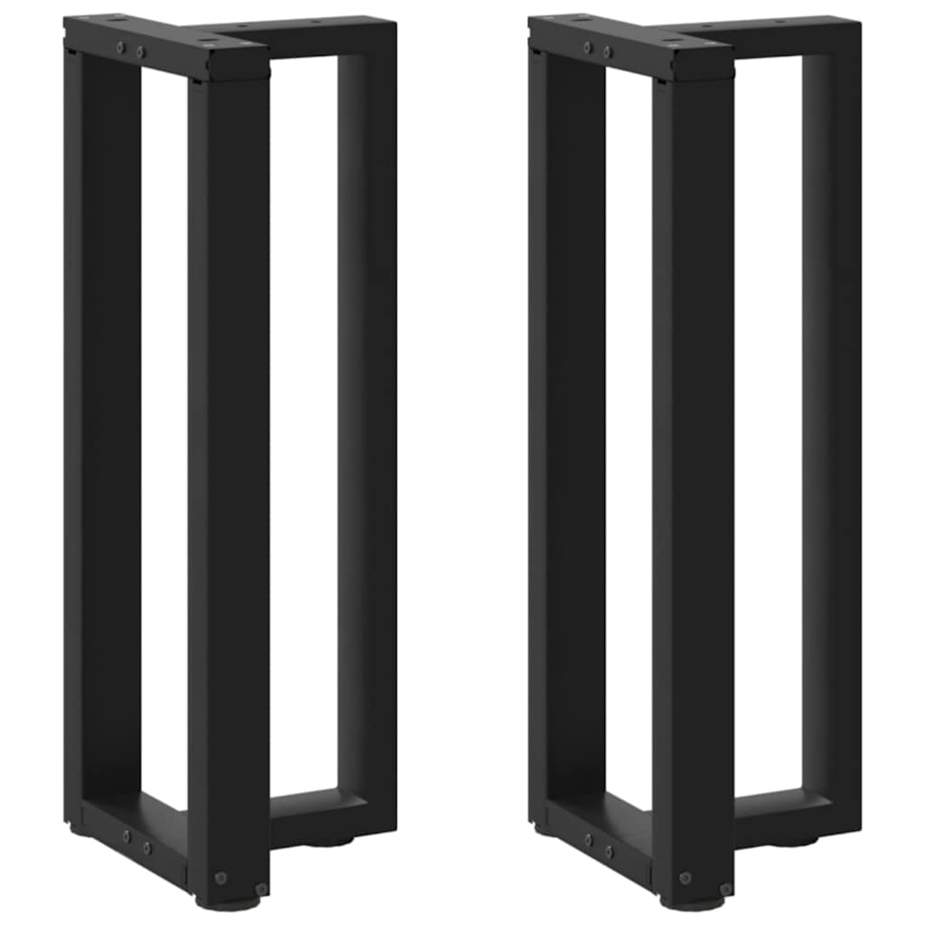 Pieds de table console en T, 2 pièces, noir, 25 x 28 x (72-73) cm, acier - XIOS