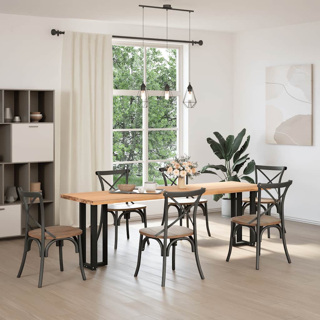 Pieds de table console en T, 2 pièces, noir, 25 x 28 x (72-73) cm, acier - XIOS