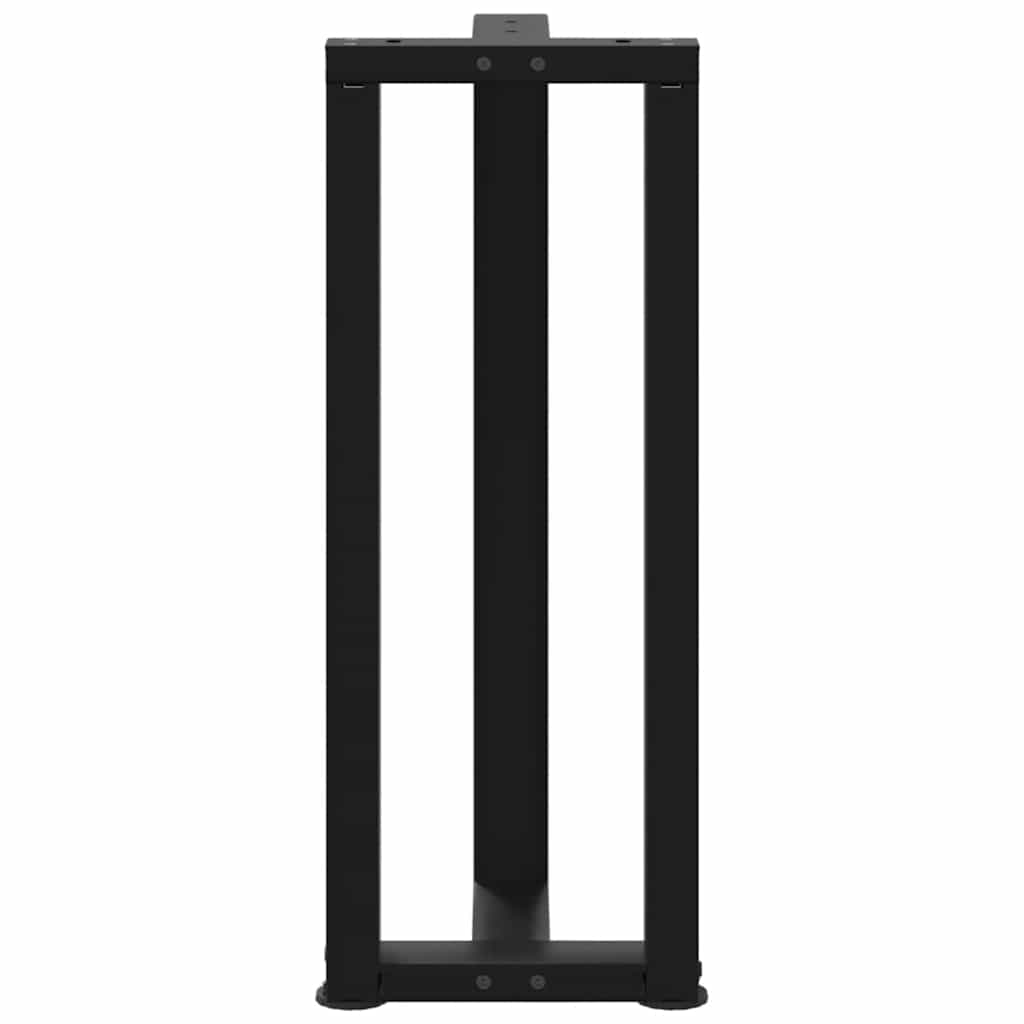 Pieds de table console en T, 2 pièces, noir, 25 x 28 x (72-73) cm, acier - XIOS