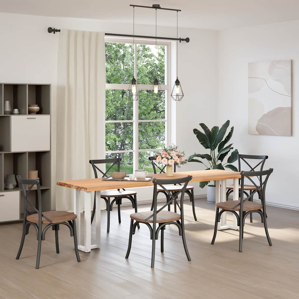 Pieds de table console en T, 2 pièces, blanc, 25 x 28 x (72-73) cm, acier - XIOS