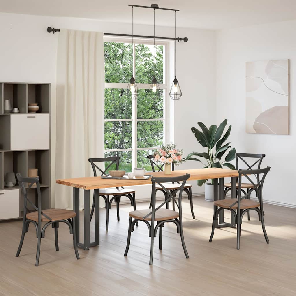 Pieds de table console en T, 2 pièces, anthracite, 25 x 28 x (72-73) cm, acier - XIOS