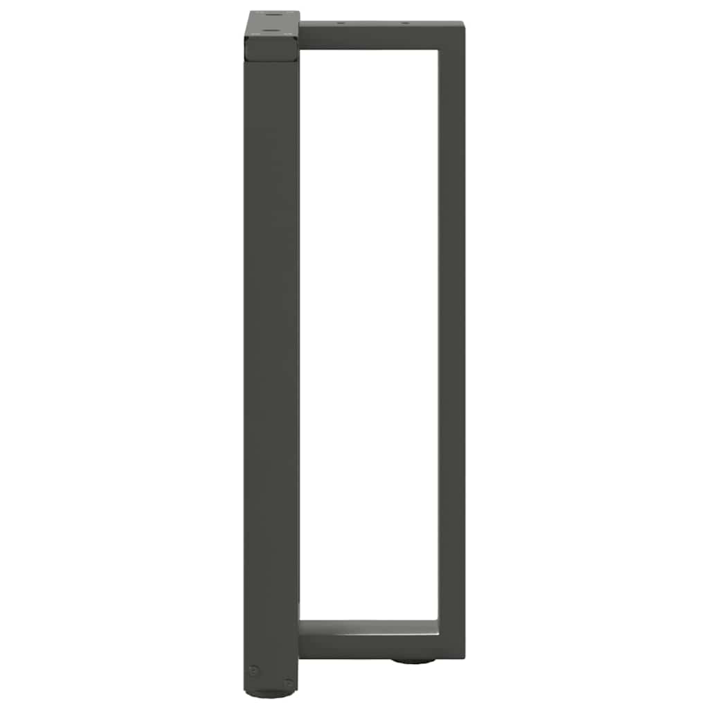 Pieds de table console en T, 2 pièces, anthracite, 25 x 28 x (72-73) cm, acier - XIOS