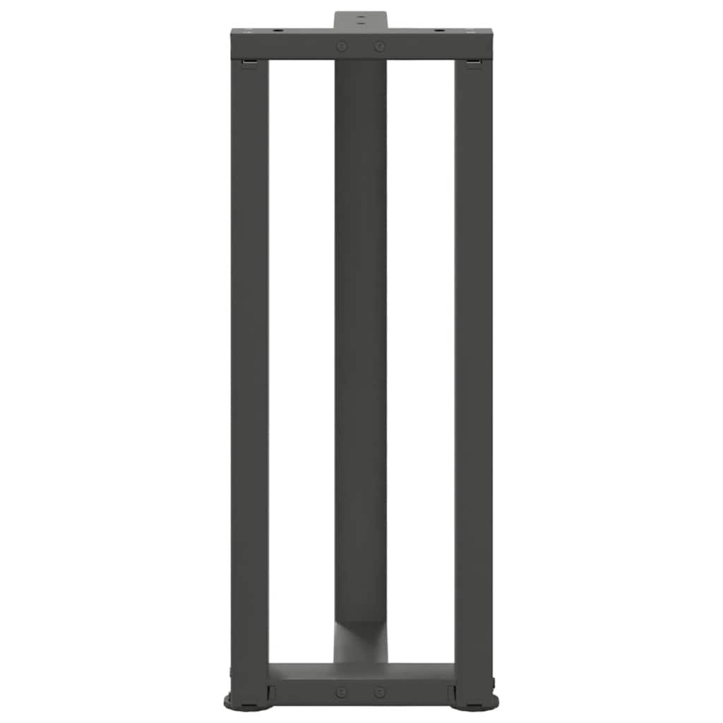 Pieds de table console en T, 2 pièces, anthracite, 25 x 28 x (72-73) cm, acier - XIOS