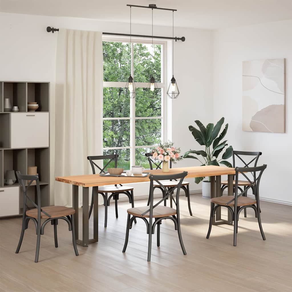 Pieds de table console en T, 2 pièces, noir, 25 x 28 x (72-73) cm, acier - XIOS