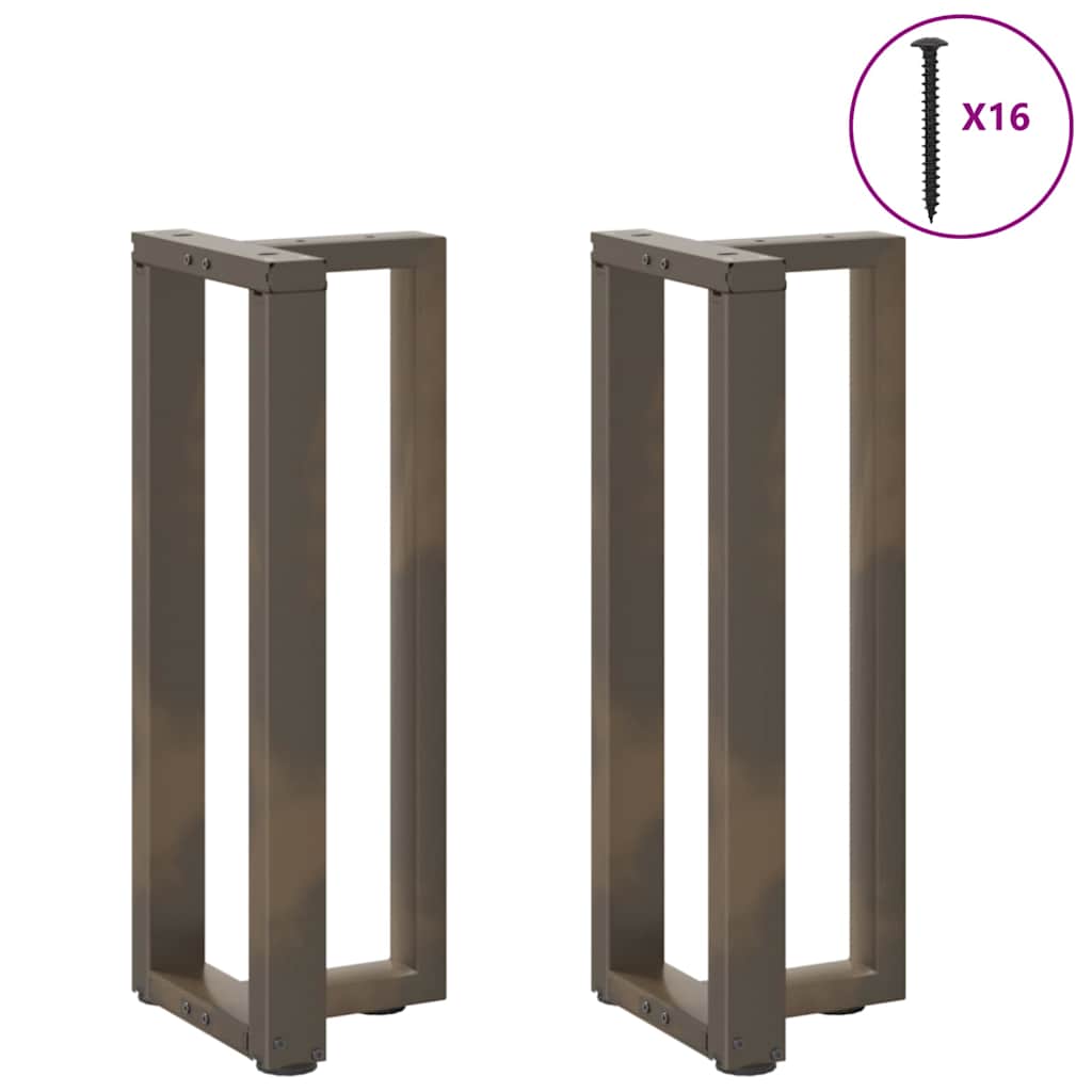 Pieds de table console en T, 2 pièces, noir, 25 x 28 x (72-73) cm, acier