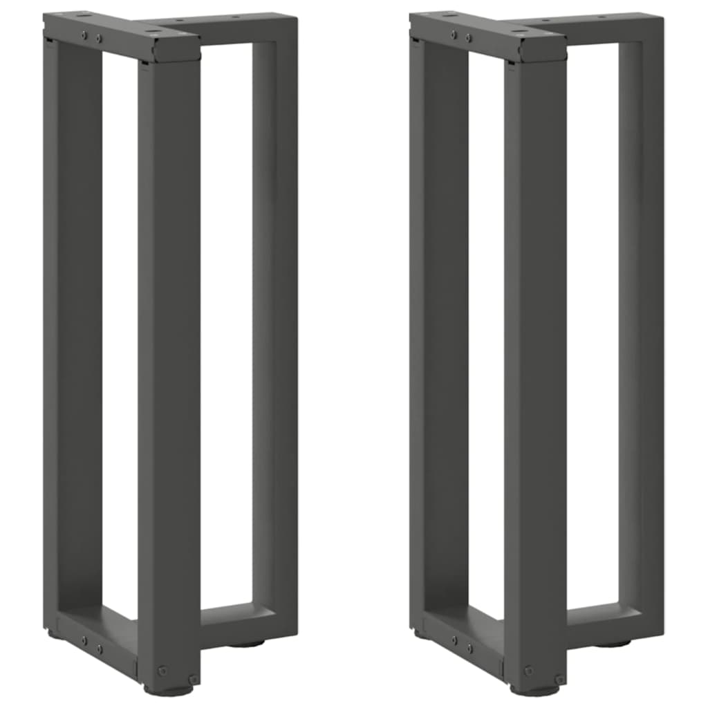 Pieds de table console en T, 2 pièces, anthracite, 38 x 25 x (72-73) cm, acier - XIOS