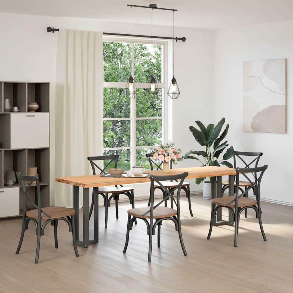 Pieds de table console en T, 2 pièces, anthracite, 38 x 25 x (72-73) cm, acier - XIOS