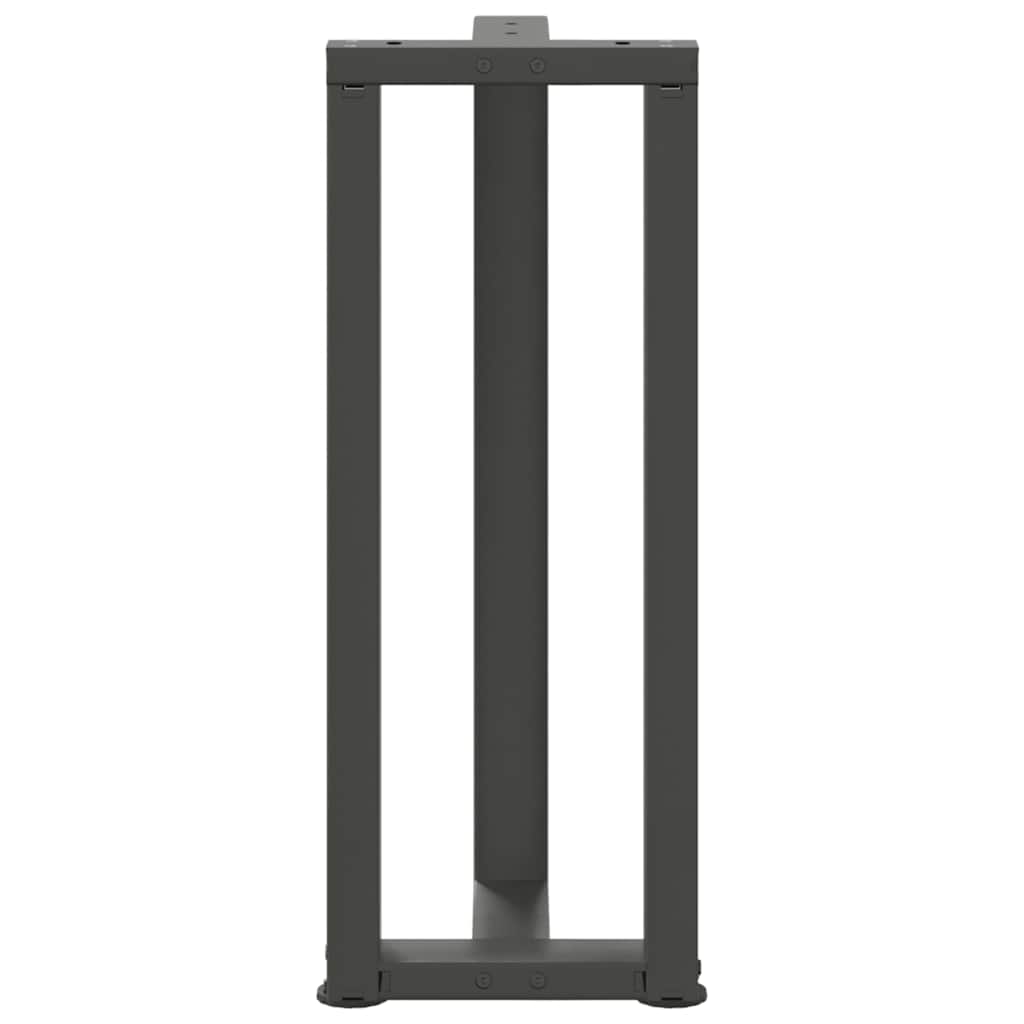 Pieds de table console en T, 2 pièces, anthracite, 38 x 25 x (72-73) cm, acier - XIOS