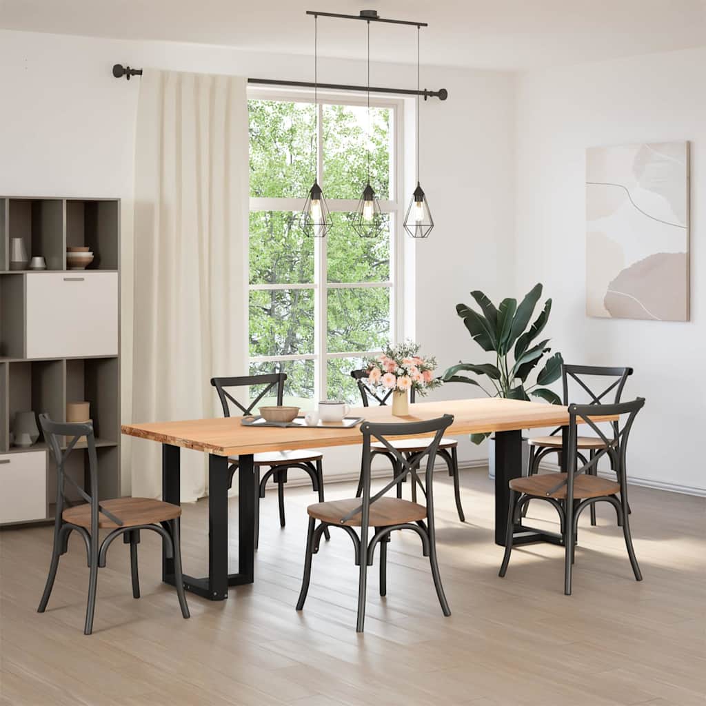 Pieds de table à manger en T, 2 pièces, noir, 50 x 35 x (72-73) cm, acier - XIOS