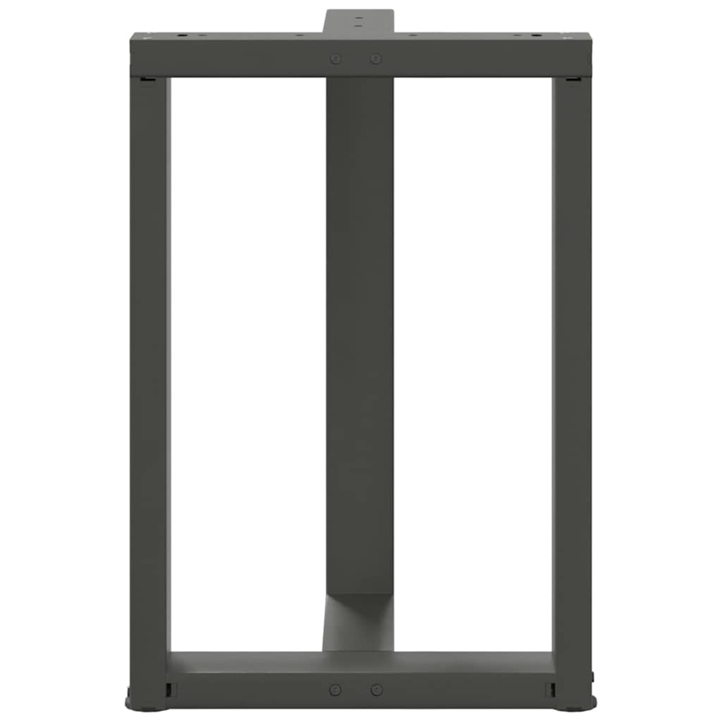 Pieds de table à manger en T, 2 pièces, anthracite, 50 x 35 x (72-73) cm, acier - XIOS