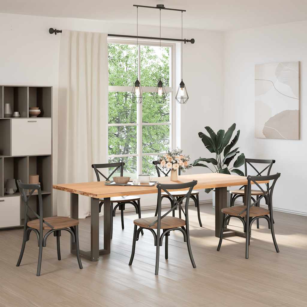 Pieds de table à manger en T, 2 pièces, noir, 50 x 35 x (72-73) cm, acier - XIOS