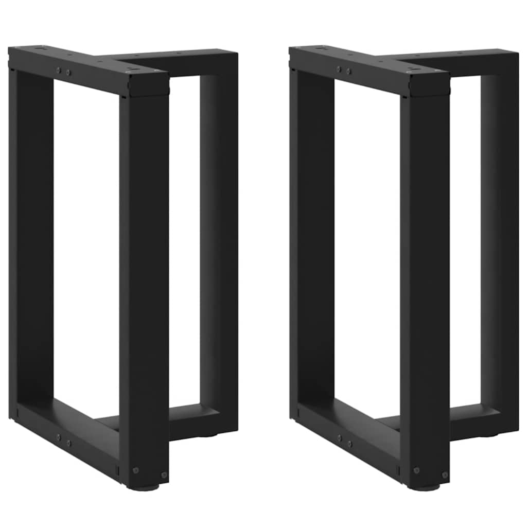 Pieds de table à manger en T, 2 pièces, noir, 60 x 35 x (72-73) cm, acier - XIOS