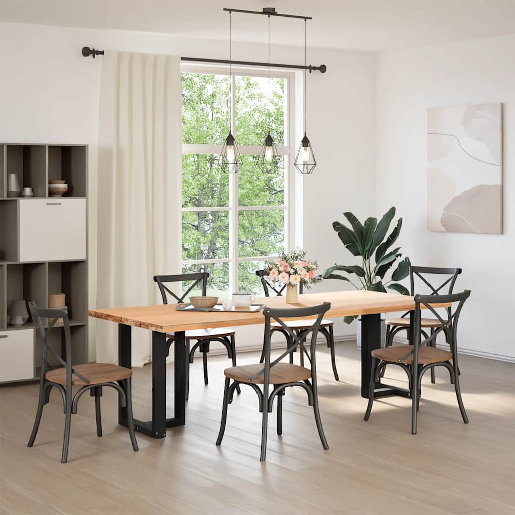 Pieds de table à manger en T, 2 pièces, noir, 60 x 35 x (72-73) cm, acier - XIOS