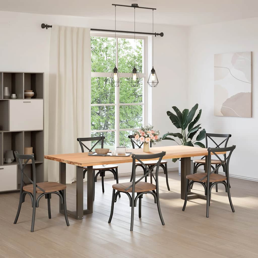 Pieds de table à manger en T, 2 pièces, noir, 60 x 35 x (72-73) cm, acier - XIOS